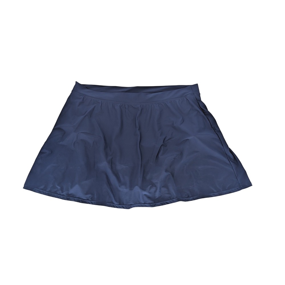 Lands End Swim Skirt Women 20W Navy Blue Skort Bottoms Active Beach Pool Classic